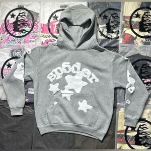 Sp5der Gray Star Hoodie
